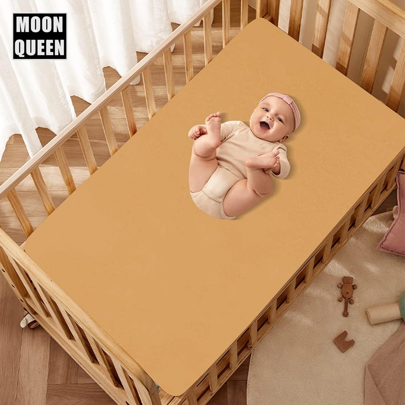 MOONQUEEN 2-Pack Baby Fitted Crib Sheets - Soft Breathable Microfiber Toddler Nursery Sheet Set for Boys and Girls, Fits Standard Size Crib Mattress 28 x 52 x 8in, orangey - Image 4